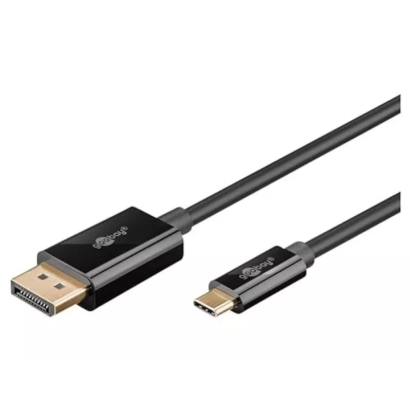 Goobay 75705 cabo de USB-C para DisplayPort, 4K 60 Hz, 2 m, 21,6 Gbit/s, preto