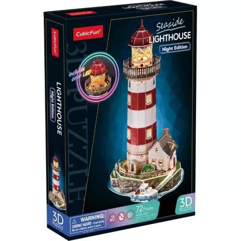 Puzzle 3D 72 peças lanternas versão noturna