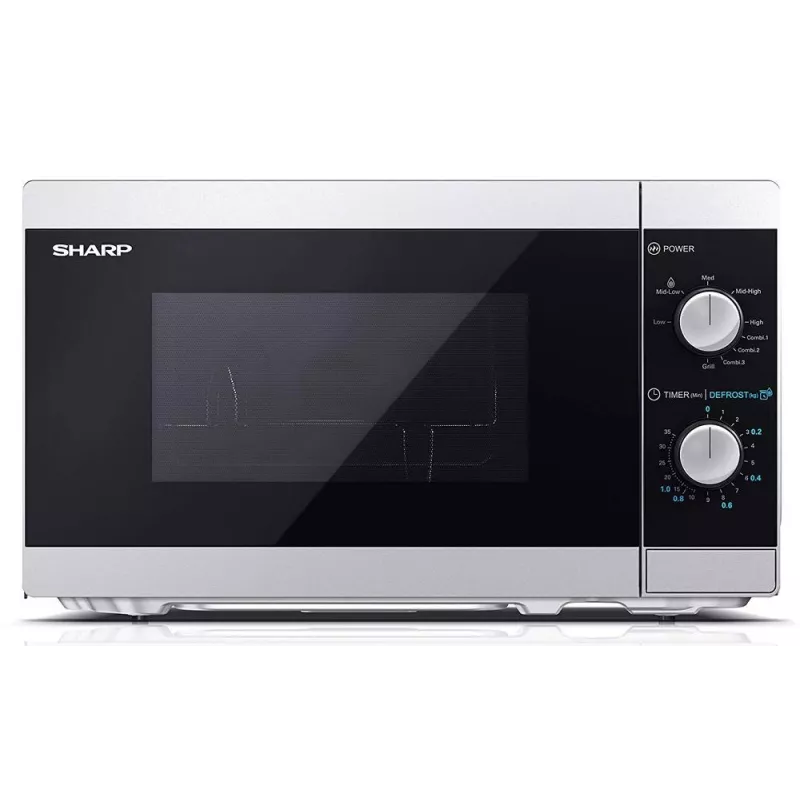 Sharp YC-MG01E-S micro-ondas combinado com grelhador, 20 l, 800 W, de bancada, prateado/preto