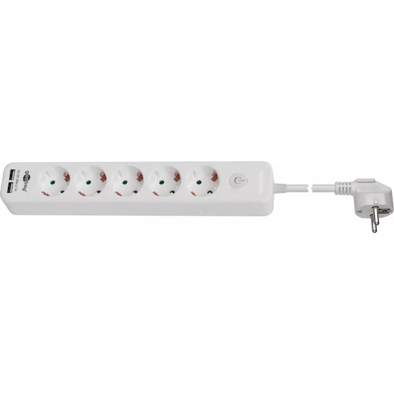 Régua de tomadas Goobay 5 tomadas com interruptor e USB