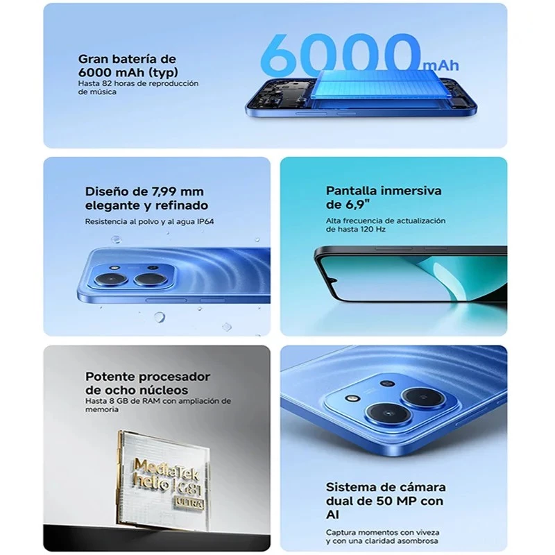 Xiaomi Redmi 15C 4G Smartphone 6,9 polegadas 4/128GB Midnight Black