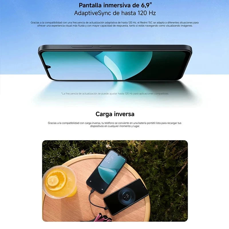 Xiaomi Redmi 15C 4G Smartphone 6,9 polegadas 4/128GB Midnight Black