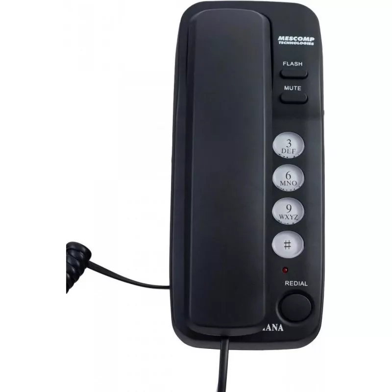 Telefone fixo Mescomp Technologies Mesmed Mescomp MT 518 Diana preto, telefone, preto