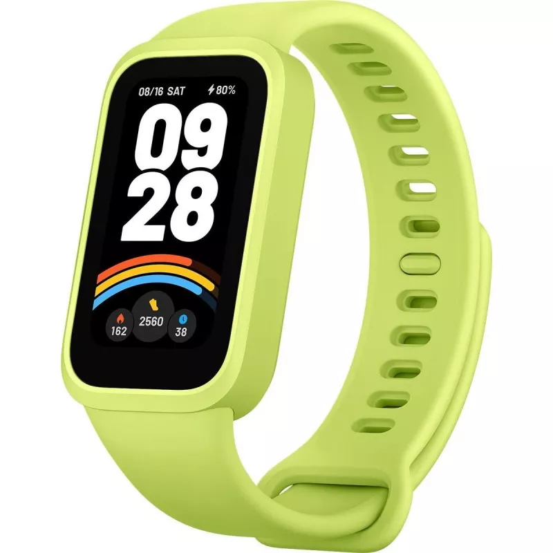 Pulseira fitness tracker Xiaomi 9 Active verde — medidor de frequência cardíaca, monitor de atividade, modelo 70783