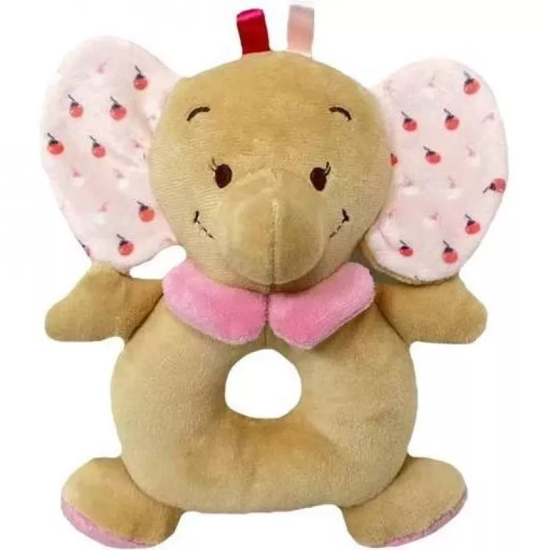 Chocalho TULILO 9362 elefante rosa 18 cm brinquedo para bebé