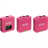 Microfone sem fios RODE Wireless GO III rosa — sistema compacto de transmissor e recetor de dois canais