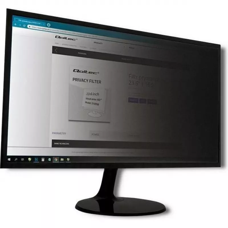Filtro de privacidade para ecrã Qoltec 51058 monitor 59,9 cm (23,6 polegadas)