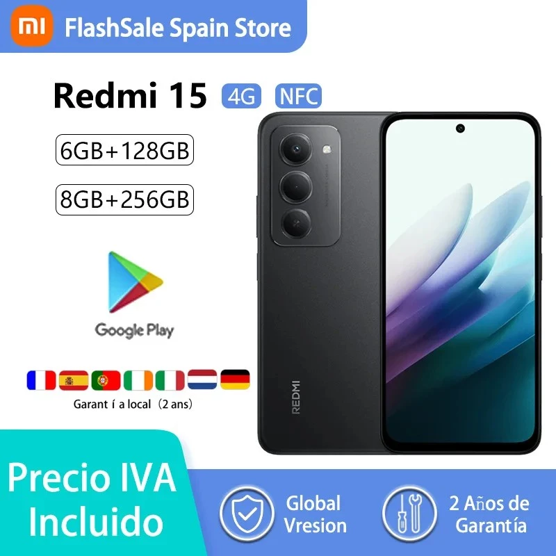 Xiaomi Redmi 15 4G (256GB, Viola Sabbioso, 6.90, Doppia SIM Ibrida, 4G), Smartphone, violeta