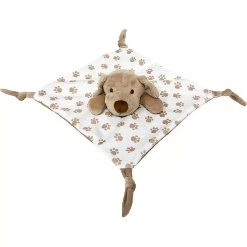 Peluche TULILO Milly cão bege 25x25 cm chupeta macia para bebé