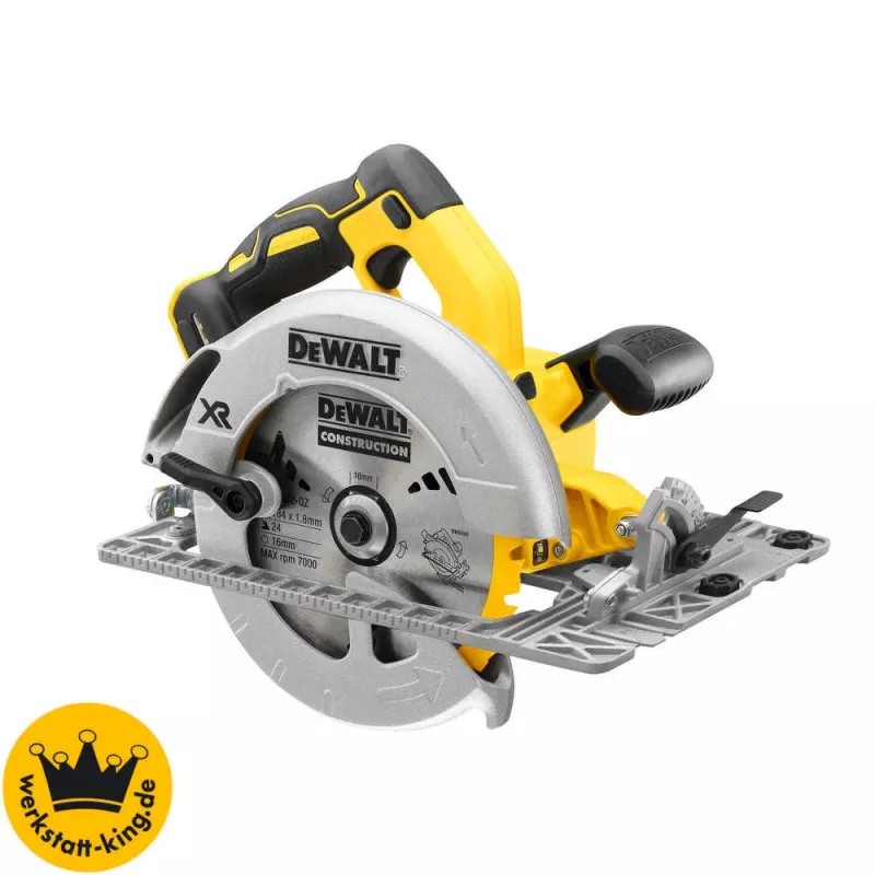 Serra circular DeWALT DCS572NT — 18 V Li‑Ion, sem escovas, lâmina de 184 mm, profundidade de corte 58 mm (90°), inclinação 57°