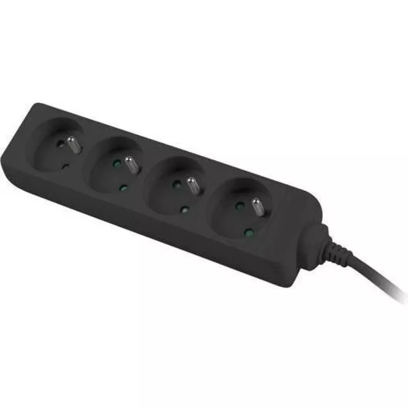Lanberg, régua de tomadas, PS0-04E-0150-BK distribuidor de energia 4 tomadas AC interior preto (4x, CEE 7/5, 1,50 m)