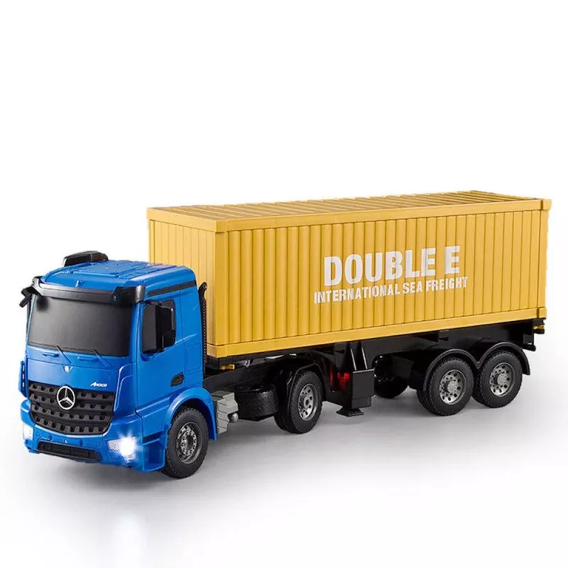 Double E escala 1/20 RC Mercedes-Benz Arocs semirreboque de plataforma montado