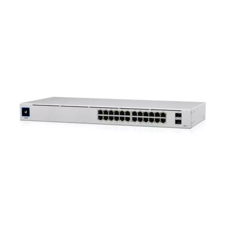 Comutador gerido L2/L3 Ubiquiti UniFi USW-24-POE, 24x Gigabit Ethernet (16x PoE+), 2x SFP, 1U, prateado