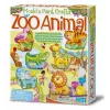 Conjunto de moldes de gesso 4m 4753 — moldes de animais de zoo para criar figuras de gesso