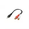 Cabo jack áudio (3,5 mm) para 2 RCA GEMBIRD CCA-406 20 cm preto