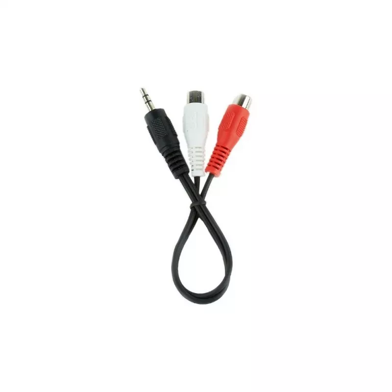 Cabo jack áudio (3,5 mm) para 2 RCA GEMBIRD CCA-406 20 cm preto
