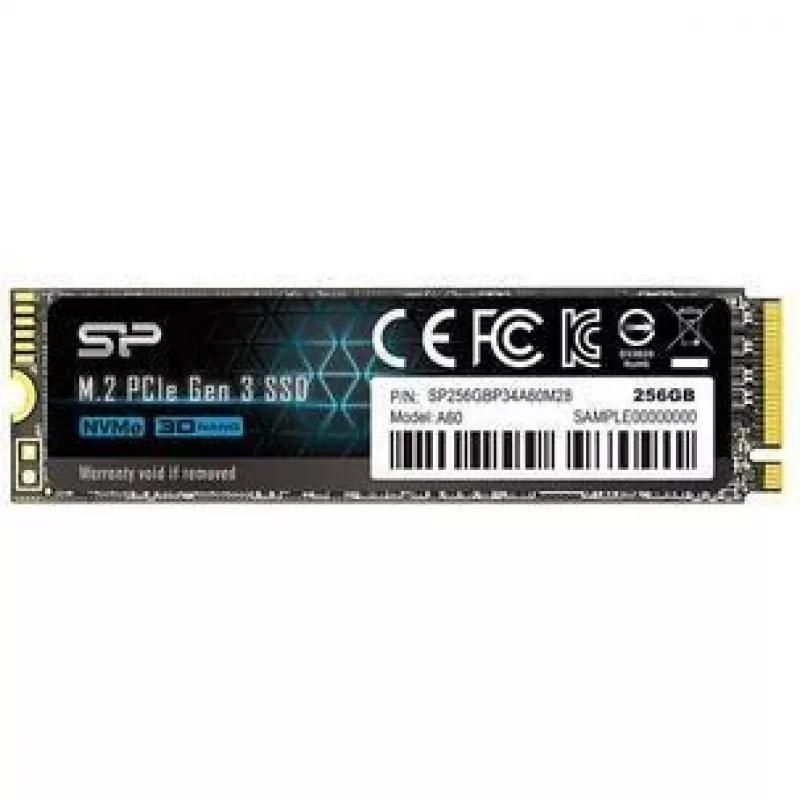 SSD M.2 NVMe Silicon Power P34A60 256GB — PCIe Gen3x4, 2200/1600 MB/s, M.2 2280