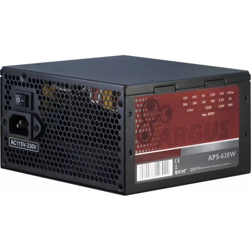 Fonte de alimentação Inter-Tech Argus APS 620 W 20+4 pin ATX ATX preto