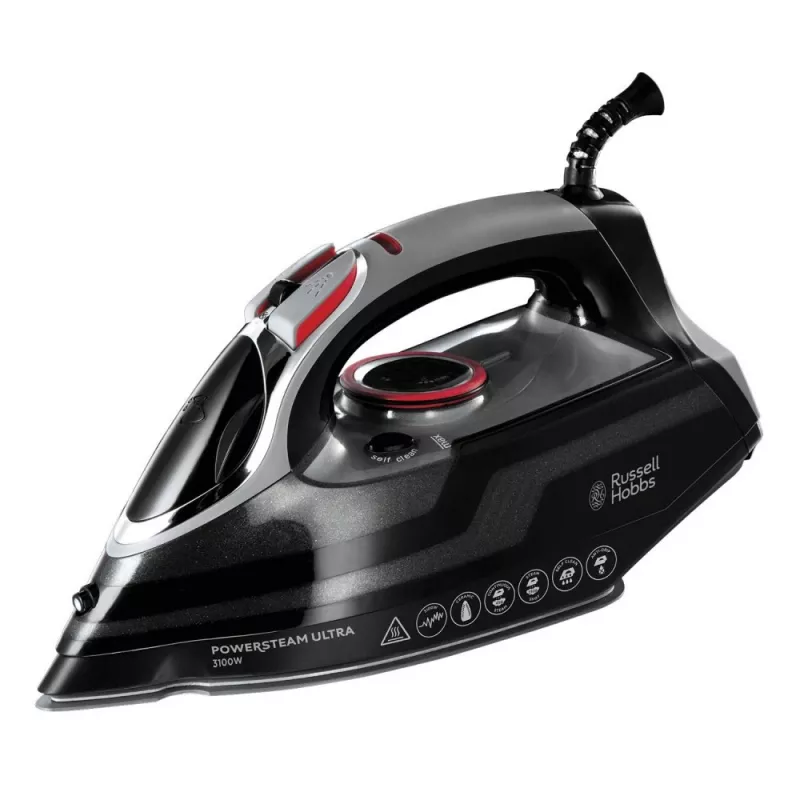 Ferro de engomar Russell Hobbs 20630-56 a seco e a vapor base cerâmica 3100 W preto, cinzento