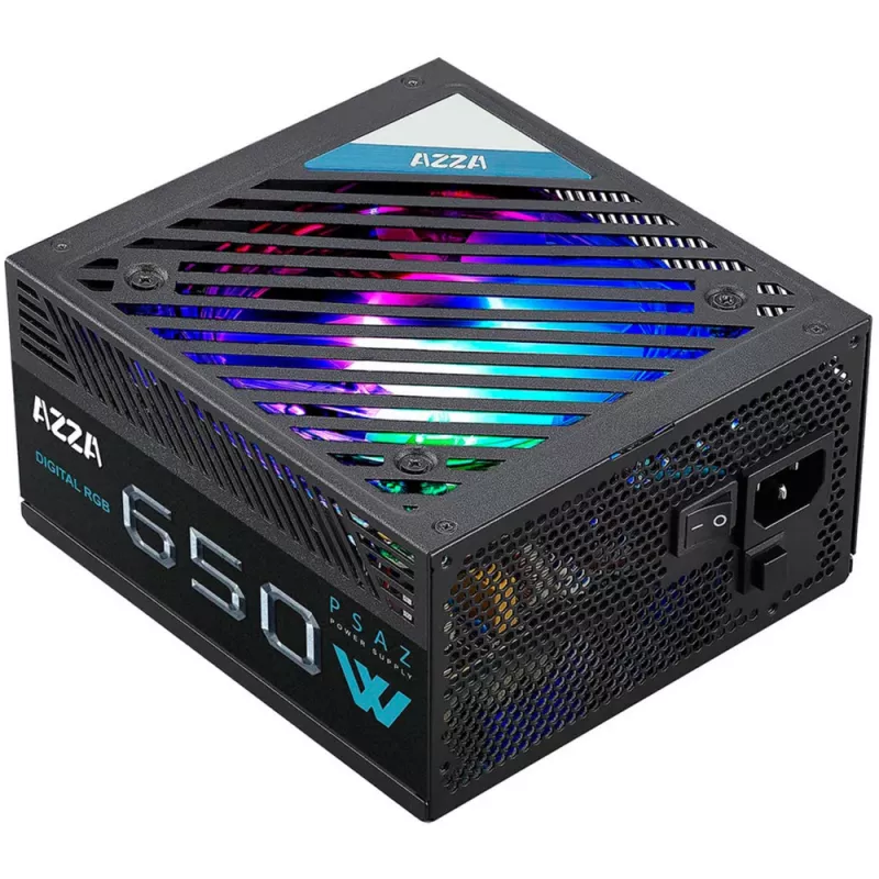 Fonte de alimentação Azza PSAZ-650W(ARGB) 20+4 pinos ATX ATX Preto