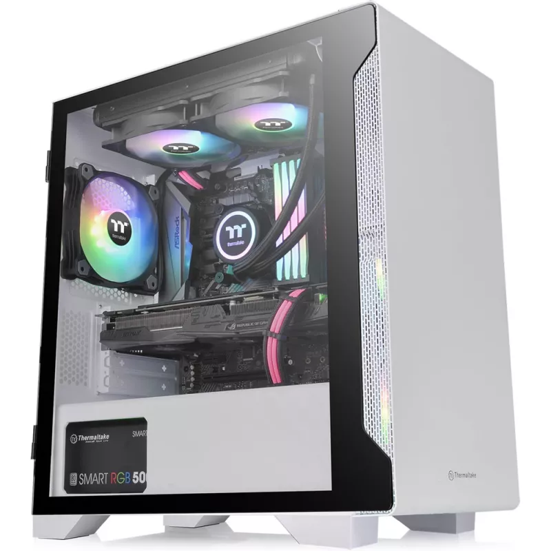Caixa para PC Thermaltake S100 Tempered Glass Snow Edition Micro Tower branco