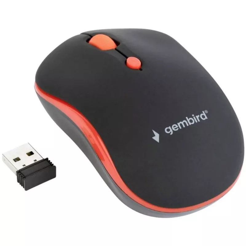 Rato ótico sem fios GEMBIRD MUSW-4B-03-R 1600 DPI nano USB preto-vermelho
