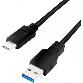 Logilink - Cabo USB - USB Type A (F) para USB-C (M) - USB 3.2 Gen 1 - 3 A - 1 m - preto (CU0168)