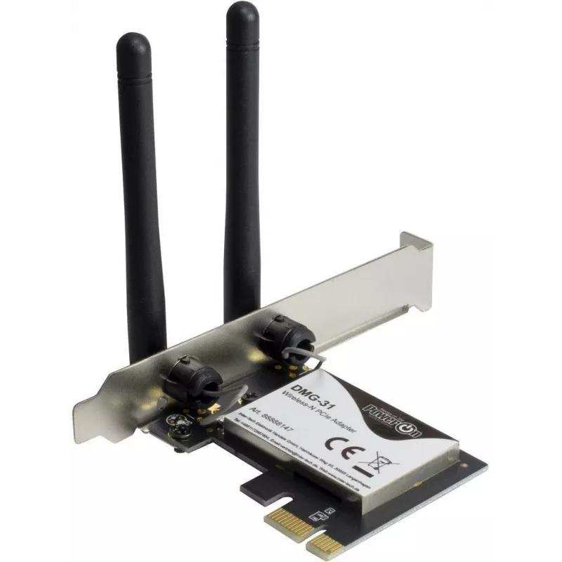 Inter-Tech DMG-31 - Interno - Sem fios - PCI Express - Wi-Fi - Wi-Fi 4 (802.11n) - 300 Mbit/s (88888147)