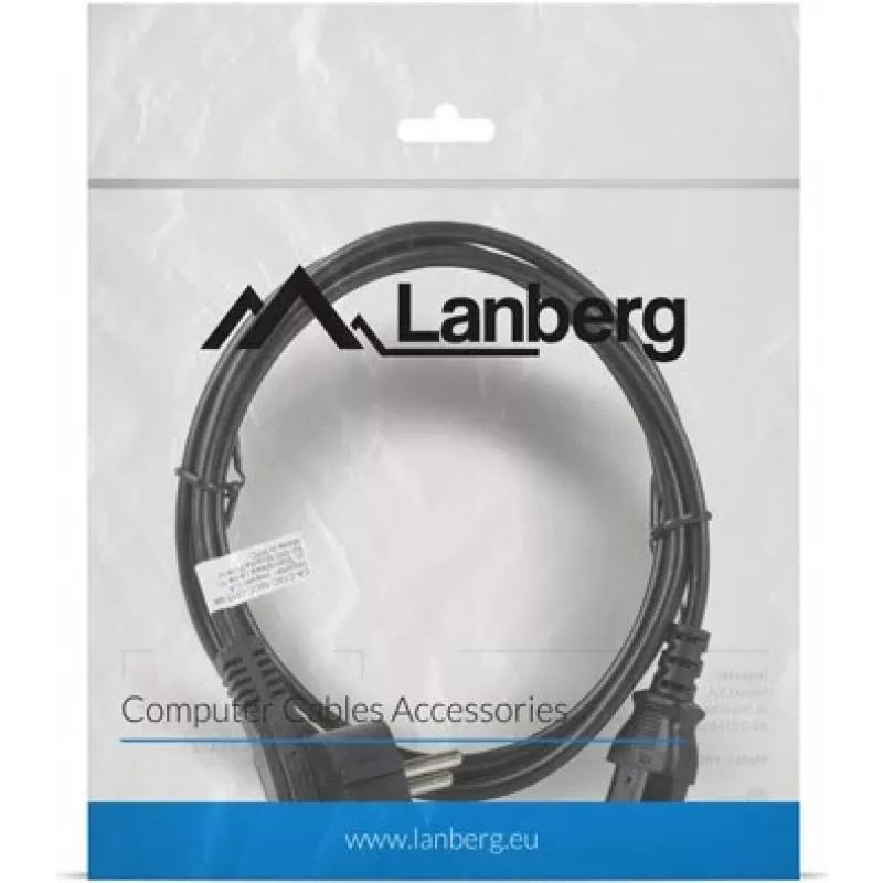 Cabo de alimentação Lanberg CA-C13C-10CC-0018-BK preto 1,8 m conector fêmea C13 CEE7/7 (CA-C13C-10CC-0018-BK)