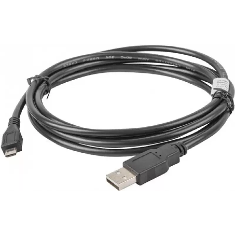 Cabo USB 2.0 LANBERG CA-USBM-10CC-0018-BK, Micro-USB B para USB A, 1,8 m, preto