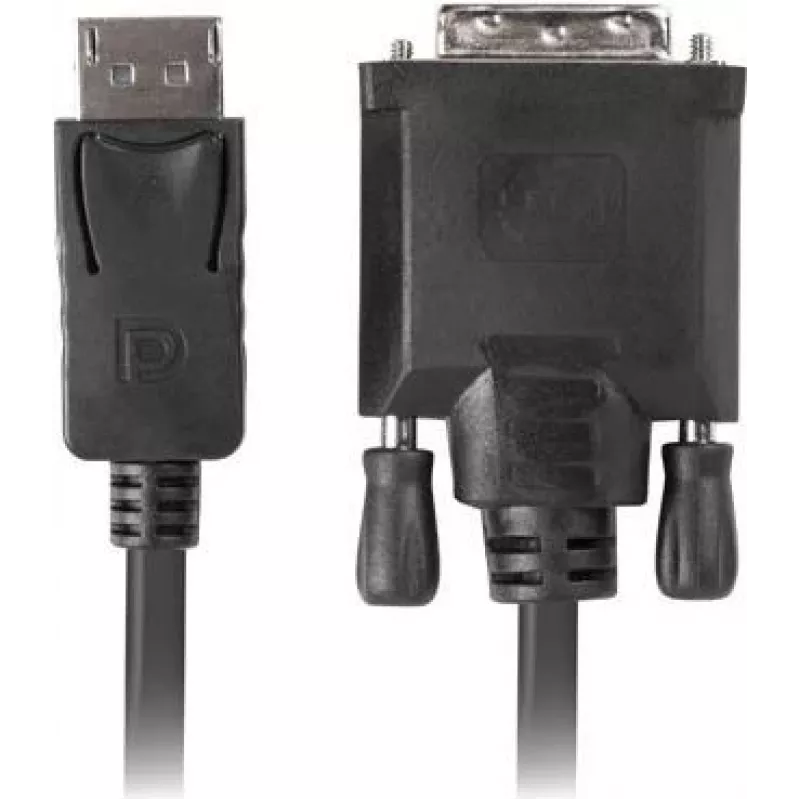 Adaptador de cabo de vídeo LANBERG DisplayPort para DVI-D CA-DPDV-10CU-0018-BK, 1,8 m, preto