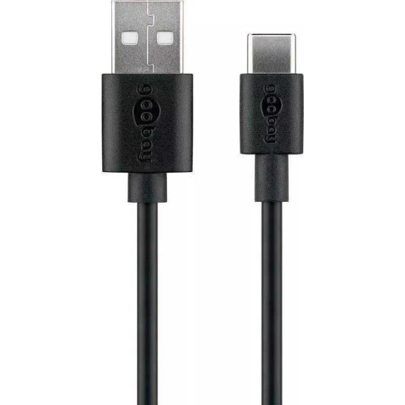 Goobay | Cabo de carregamento e sincronização USB-C (USB-A > USB-C) | 59124 | ficha USB-C | ficha USB 2.0 (Type-A)