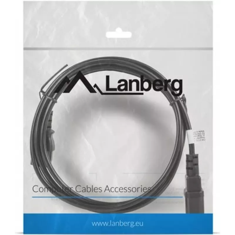 Cabo de alimentação Lanberg CA-C13E-11CC-0018-BK preto 1,8 m conector macho C13 conector macho C14 (CA-C13E-11CC-0018-BK)