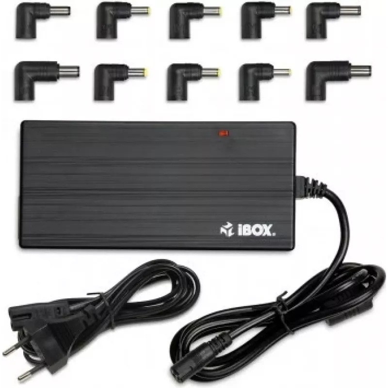 Fonte de alimentação IBOX IUZ90WA 90 W, entrada 100–240 V, saída 4,5 A, tensão ajustável, para interiores, preto