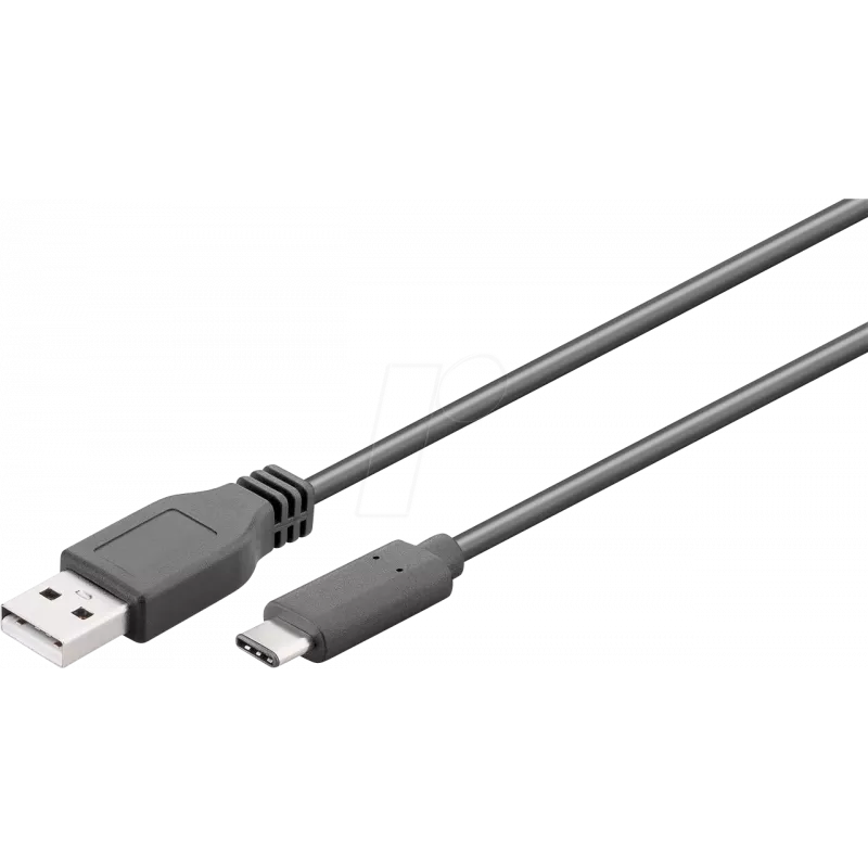 Wentronic goobay - Cabo USB - USB-C (M) para USB Type A (M) - USB 3,1 Gen 2 3 A - 50cm - Redondo - Preto (41073)