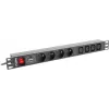 Lanberg PDU-04E04I-0200-IEC-BK PDU de rack 1U, 4x tipo E + 4x IEC C13, 10 A, 2 m, preto