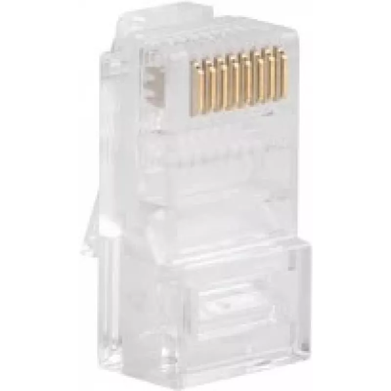 Conector de cabo RJ-45 LANBERG PLU-5000, blindagem U/UTP (UTP), branco translúcido, pack de 100