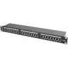 Patch panel 1U LANBERG PPS6-1024-B, 24 portas Cat6, metal, preto, 442×114,5×44,5 mm