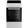 Fogão Beko FSS57000GW fogão de pé elétrico placa vitrocerâmica preto, branco