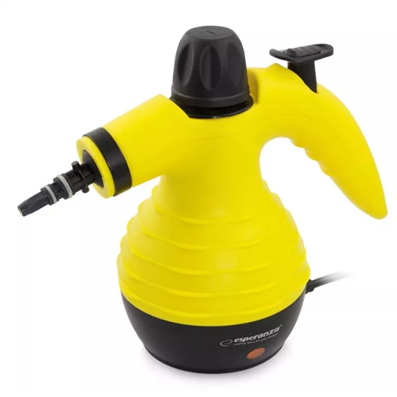Limpa-vapor portátil ESPERANZA EHS001 — 0,35 L, 900 W, 3 bar, 115 °C, 40 g/min, inclui escovas para chão/estofos/escova