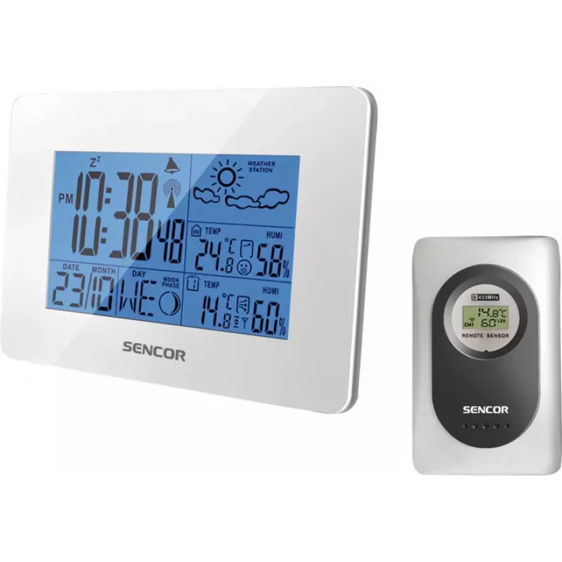Sencor SWS 50/51 WH Estação meteorológica com sensor sem fios, branca
