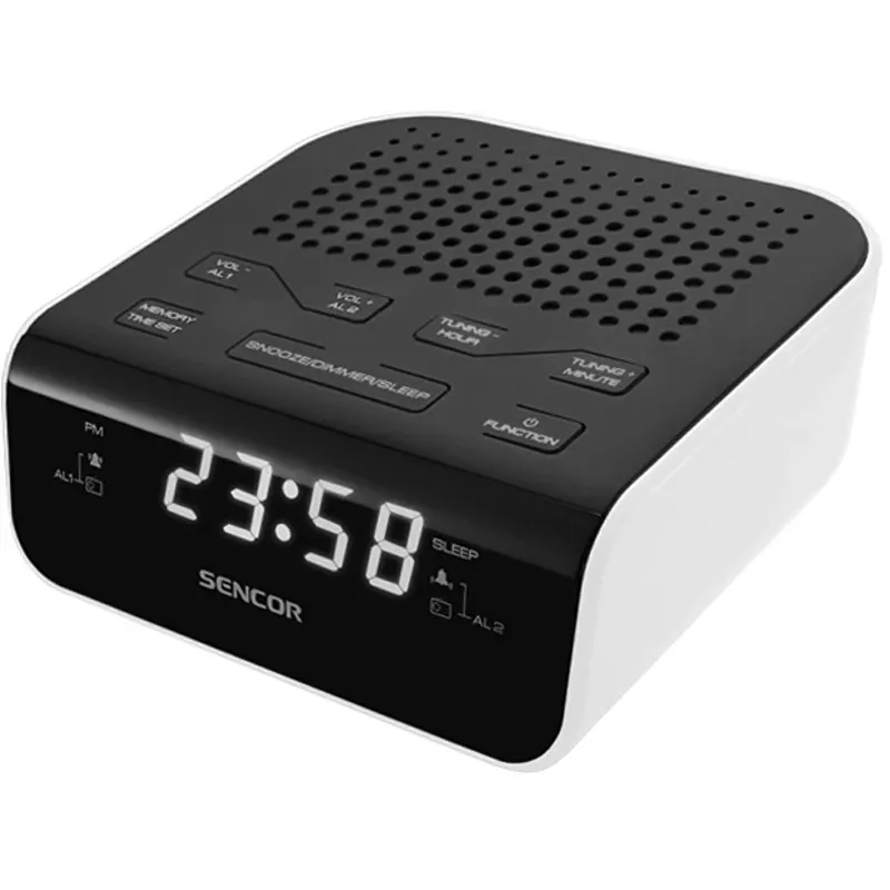 SENCOR rádio-despertador SRC 136, branco/preto