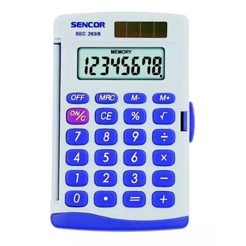 Calculadora Sencor SEC 263/8 de bolso cinzenta