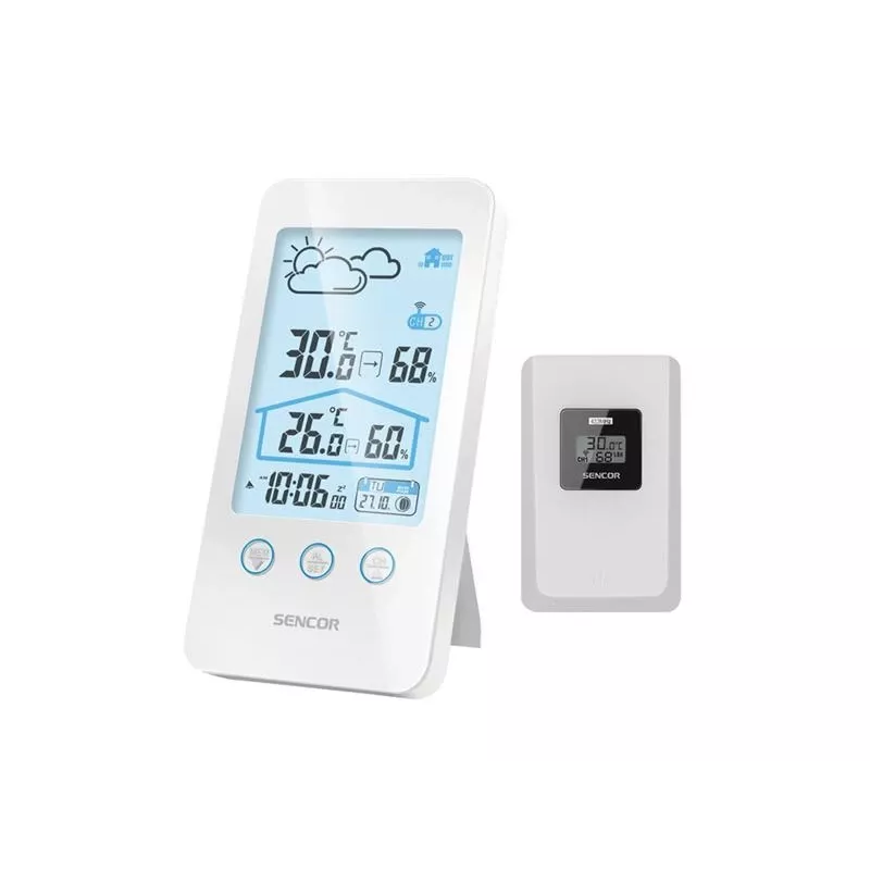 Estação meteorológica Sencor SWS 3000 W com estação de carregamento e sensor sem fios, branco