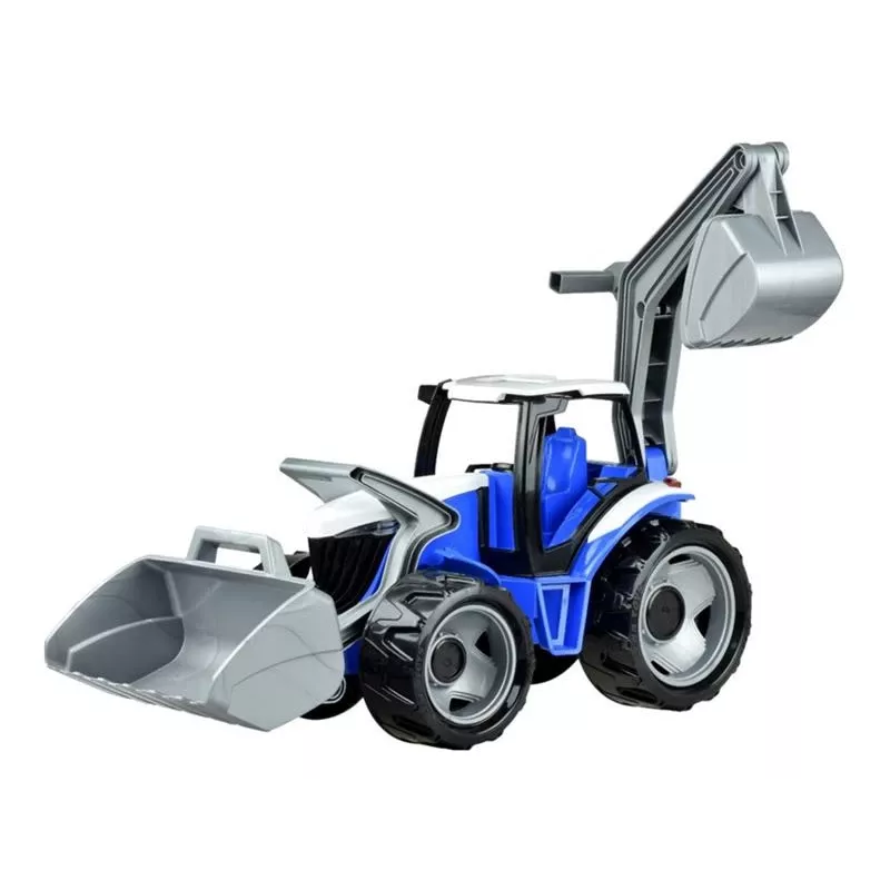 Lena GIGA TRUCKS trator com pá frontal, trator, 3 ano(s), plástico, azul, cinzento, branco
