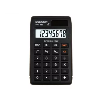 Calculadora SENCOR SEC 250, LCD de 8 dígitos, alimentação dupla