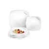 Lamart LT9002 Dine conjunto de pratos de porcelana, 6 un. (2 rasos, 2 fundos, 2 de sobremesa), 24,5/19,2/17,3 cm, branco