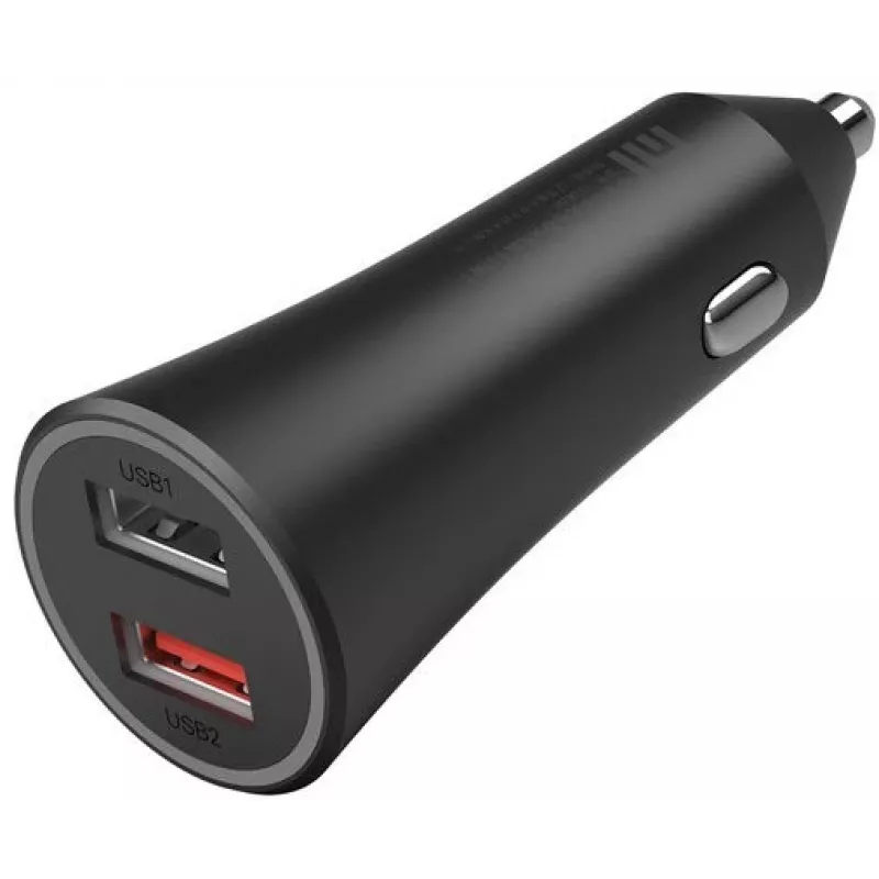 Carregador de carro Xiaomi 37 Watt porta dupla preto, preto