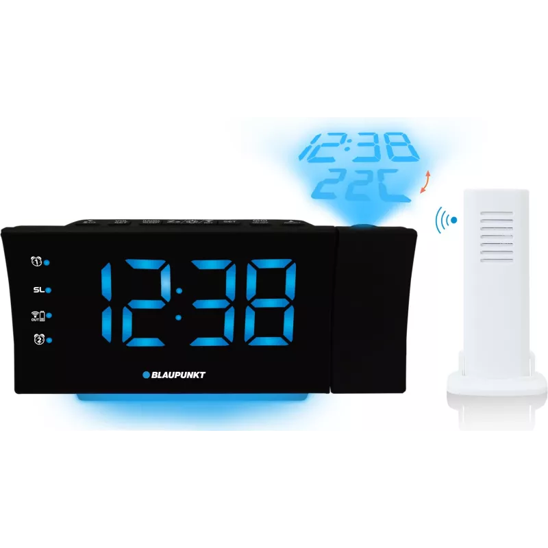 Blaupunkt CRP81USB rádio-despertador com projeção e carregamento USB, preto