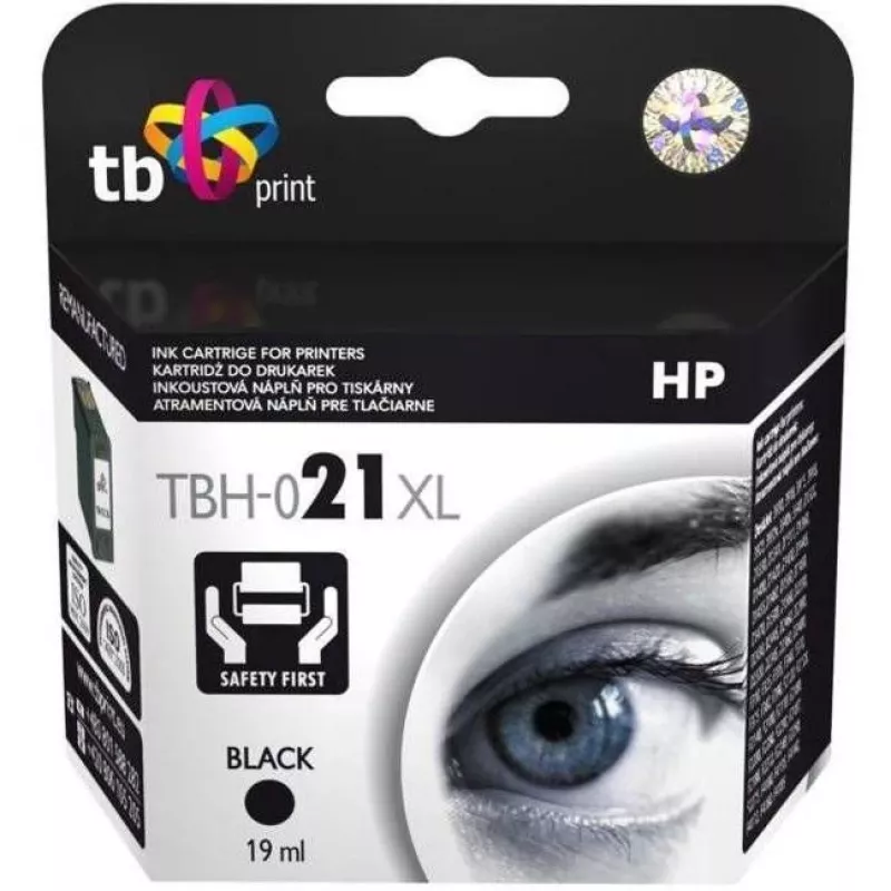 Tinta TBH-021XL (HP n.º 21 - C9351AE) preto recondicionada